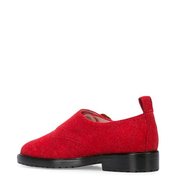 Leandra Medine Red Textured Buckle Brogues, New! - Picture 3 of 3
